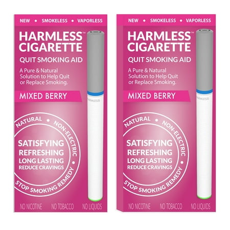 Harmless Cigarette,Mixed Berry,Nicorette Alternative & Quit Smoking Aid,2pk