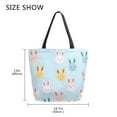 thumbnail image 5 of FORMRS Womens Canvas Tote Bag with Zipper Inner Pocket Shoulder Handbag, Cute Rabbits, 5 of 7