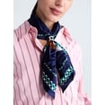 thumbnail image 3 of Free Assembly Women's Print Silk Scarf, Navy, 3 of 4