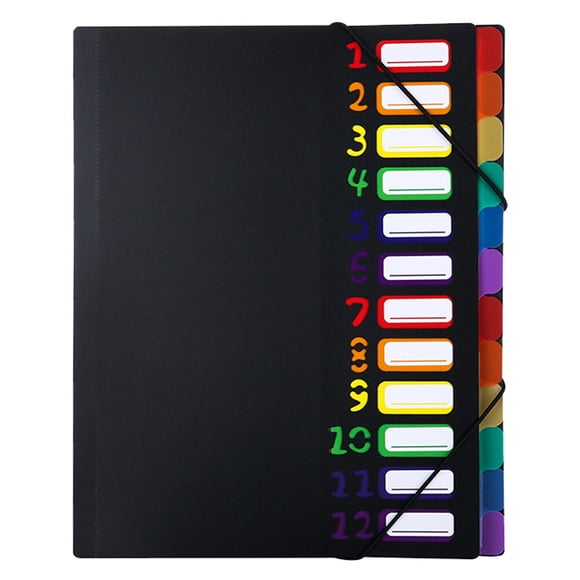 GOOHOCHY Carpeta de plástico de documentos A4 Tamaño de la carpeta Bolsa de la bolsa de recibo de la carpeta de archivos multi-capa