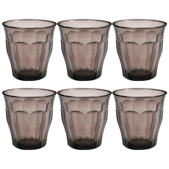 JUEGO DE 6 VASOS 25 cl GRIS H9 D8,7 cm PICARDIE DURALEX PICARDIE