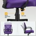 thumbnail image 5 of Alden Design Adjustable Mesh Office Chair Mid Back Desk Chair with Wheels, Purple, 5 of 11