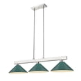 thumbnail image 5 of 152BN-MDG-Z-Lite-Cobalt - 3 Light Billiard with Shade-8 Inches Tall and 14 Inches Wide-Brushed Nickel Finish-Dark Green Shade Color, 5 of 5