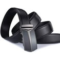 thumbnail image 3 of Men's Belt Genuine Leather Ratchet Belt for Men with Slide Buckle,Trim to Fit width 3.5cm 1 3/8 inch, 3 of 7