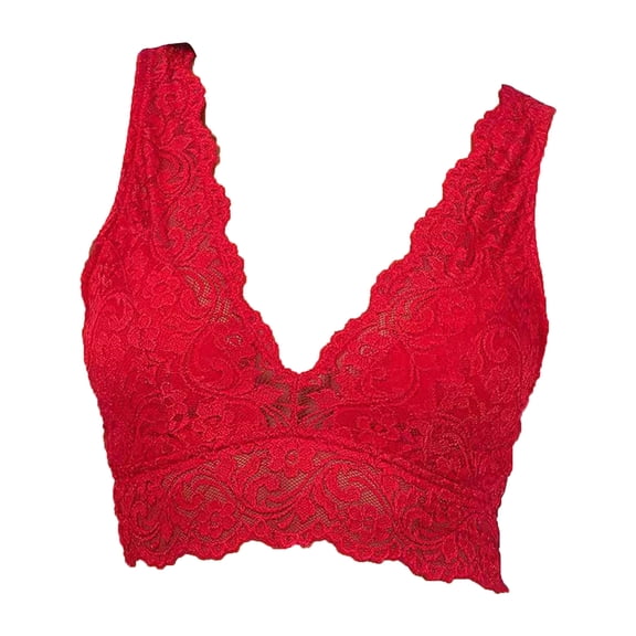 Huanledash Women Bralette Lace Edge Sexy Refreshing Wire Free Comfortable Full Cup Bralette for Female