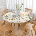 thumbnail image 3 of Pioneer Flower Floral Print Pattern Round Fitted Tablecloth with Elastic Edge,Dining Table Cover Waterproof,Outdoor Round Tablecloth for Camping,Dining,Indoor and Outdoor, 3 of 7