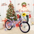 thumbnail image 4 of Costway Vélo pour Fille 18 Pouces avec Panier, Roues Stabilisatrices Amovibles, Selle Ajustable, Frein à Main, Frein Rétropédalage, Violet, 4 of 10