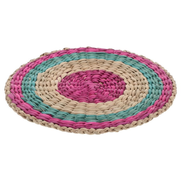 Round Woven Placemats Set of 6 Heat Resistant Table Mats for Kitchen in Assorted Colors Made from