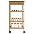 thumbnail image 3 of Redmon Bamboo Kitchen Storage Cart with Wine Rack, 15.25Wx15.25Dx31.5H, 3 of 6