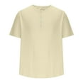 thumbnail image 3 of Maean Mens Short Sleeve Shirts Crew Neck Buttons Loose Tee Summer Causal Plain Tshirts Clothes, 3 of 7