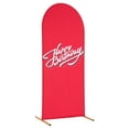 thumbnail image 3 of 6 ft Matte Fitted Spandex Round Top Wedding Arch Backdrop Stand Cover Events, 3 of 14
