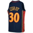 thumbnail image 3 of Youth Mitchell & Ness Stephen Curry Navy Golden State Warriors 2009-10 Hardwood Classics Swingman Throwback Jersey, 3 of 3