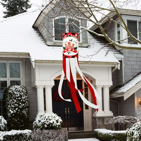 

TUOBARR Christmas Drcoration New Christmas Windpipe Flag Courtyard Garden Outdoor Decorations Wind Bell Wind Bag Hanging Flag Hanging Pendant