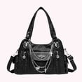 thumbnail image 6 of HUISZJ PU Leather Shoulder Bag, Large Capacity Crossbody Bag with Adjustable Strap, Y2k Messenger Bag for Women Work Shopping Travel (Black), 6 of 6