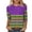 EA-Multicolor#womens mardi gras blouse, variant on QATAINLAV Womens Mardi Gras 3/4 Tshirts Plus Size Tops Round Neck Pullover Blouses Carnival Party Basic Graphic Tees Multicolor L