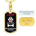 thumbnail image 3 of Black Russian Terrier Stainless Steel or 18k Gold Premium Swivel Dog Tag Keychain, 3 of 16