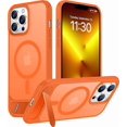 thumbnail image 1 of Funda con Soporte Magnético invisible, Delgada Mate, para iPhone 13 Pro Max, Naranja, 1 of 7