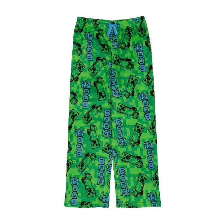 Boys Minecraft Sleep Pant Pajamas TNT Boom Creeper Life 8 Green
