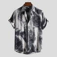 thumbnail image 4 of Oversized Tie Dye Shirt for Men Party Casual Streetwear Short Sleeve Button Down Slim Fit Hawaiian Shirt, 4 of 5