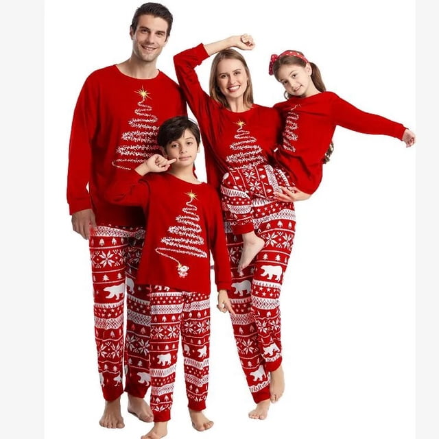 Pijamas de Navidad a juego para toda la familia, ropa de dormir con estampado de alce a cuadros, pantalones de 2 piezas, para niños y adultos, 2024