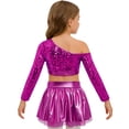 thumbnail image 3 of TSSOE Girls Kids Hip Hop Jazz Dance Clothes Set Performance Streetwear Sequins Latin Dance Dress Disco Outfit Hot Pink 10, 3 of 6