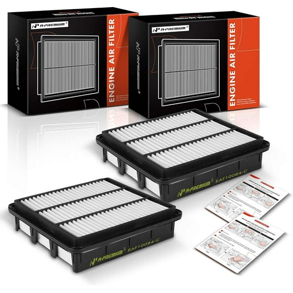 A-Premium 2-PC Engine Air Filter Compatible with Hyundai Sonata 2006-2010 3.3L, Azera 2006-2011, Replace# 28113-3K200, 281133K200