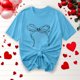 thumbnail image 5 of Primavera Top Mujeres Moda Casual Nueva Cinta de Arco Impresa Cuello Redondo Camiseta de Manga Corta, Camiseta de Cuello Tripulado, 5 of 8