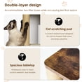 thumbnail image 6 of Double Cat Litter Box Enclosure, Hidden Cat Litter Cabinet with Scratching Posts, Wooden Cat Washroom Furniture for 2 Cats, White & Vintage, 6 of 8