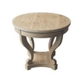 thumbnail image 5 of GZXS Farmhouse Style 31.5" Small Round Dining Table Living Room Wooden Coffee Table with 2 Drawer, Open Shelf and Curved Legs, Natural, 5 of 8