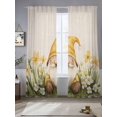 thumbnail image 2 of Yellow Gnomes Sheer Curtains 84 Inch Length 2 Panels Set, Spring Floral Elegant Rustic Voile Window Treatment Rod Pocket Curtains Sheers Drapes for Bedroom/Living Room/Kitchen 52"x84"x2, 2 of 7