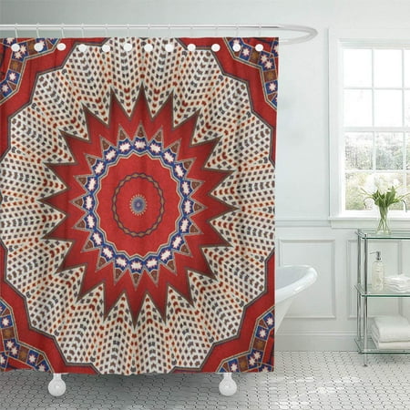 Cynlon Tribal Southwest Santa Fe Red Southwestern Aztec Bathroom