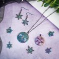 thumbnail image 4 of 20 colgantes de aleación chapados en pentáculo de 5 estilos de colores arcoíris, colgantes de estrella de David con ojo, dijes de aleación para hacer joyas y collares., 4 of 5