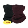 thumbnail image 1 of Lot de 2 Cache-Cou Masque de Ski pour Temps Froid Tube Doux pour la Peau Cache-Cou Hommes Femmes Noir Rouge, 1 of 7