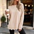 thumbnail image 7 of Womens Oversized Crewneck Sweatshirts Scalloped Casual Pullover Tops, 7 of 7