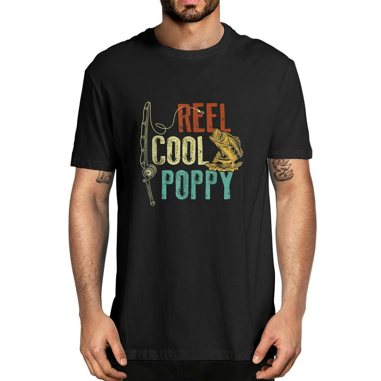GRTXIN Reel Cool Poppy Fishing Grandpa Gift Father's Day Fisherman T-Shirt  