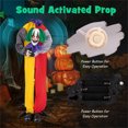 thumbnail image 2 of 4.5FT Halloween Decorations, Animatronics Clown with Posable Head and Arms, Animated Decor with Led Eyes and Phrase Recording, 2 of 7