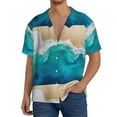 thumbnail image 3 of KLL Beach Print Men's Shirt Short Sleeve Button Down Summer Cuba Beach Shirts- X-Large, 3 of 7
