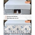 thumbnail image 7 of Blue White Floral Wrap Around Bed Skirts for Queen Bed 16" Drop,Bed Skirt with Adjustable Elastic Belt Dust Ruffle Bed Valance for Bedroom Hotel Luxury Botanical Garden Flowers Leaves Bed Frame Cover, 7 of 7