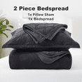 thumbnail image 5 of IR Imperial Rooms Luxury Velvet Quilt Set Ultrasonic Embossed Bedspread Geometric Pattern 2-Piece Soft Reversible Twin Size Black, 5 of 10