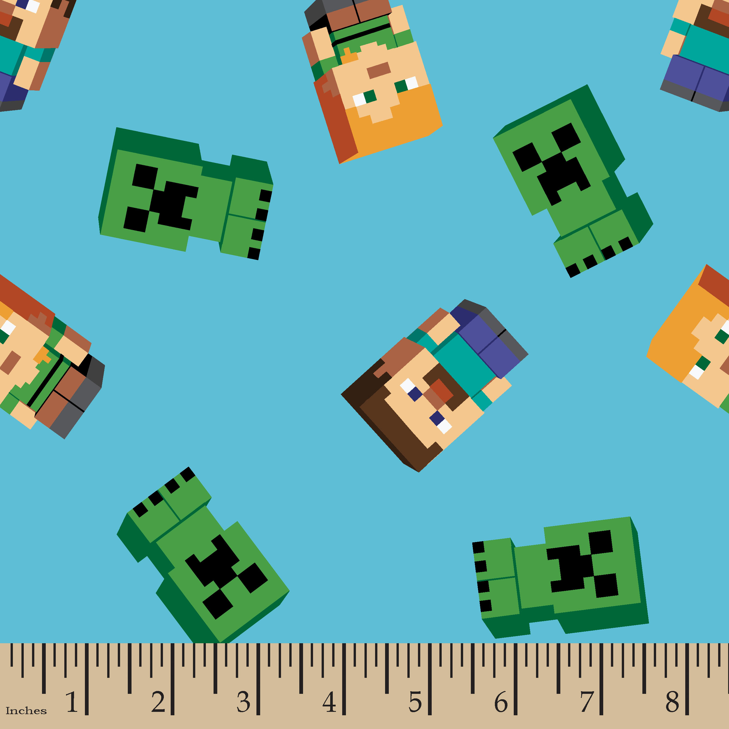 Mojang Minecraft Friends Cotton Fabric By The Yard Walmart Com