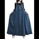 thumbnail image 1 of Vestido Vaquero Holgado para Mujer, Versión Holgada, Maxi, Tirantes Ajustables, Dobladillo Azul L, 1 of 8