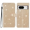thumbnail image 6 of For Google Pixel 8 Wallet Case Bling Shiny Premium PU Leather with RFID Blocking Card Slots Holder Magnetic Flip Kickstand Shockproof Wrist Strap Cover For Google Pixel 8, Gold, 6 of 7