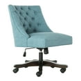 thumbnail image 2 of SAFAVIEH Soho Tufted Swivel Desk Chair with Caster, Light Blue Linen, 2 of 9