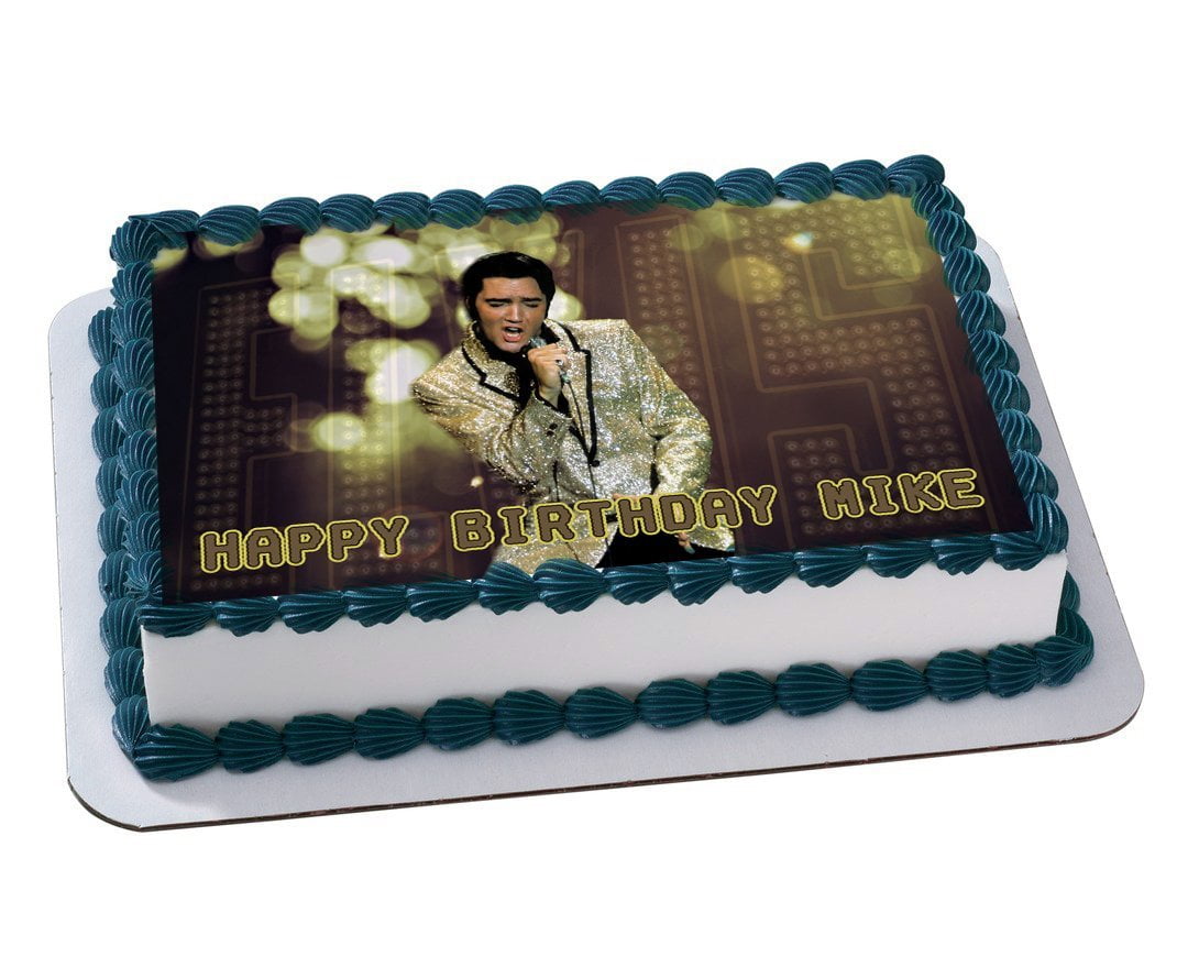 ELVIS PRESLEY Quarter Sheet Edible Photo Birthday Cake