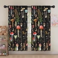 thumbnail image 5 of Blackout Kids Curtains,Colorful Mushroom Leaf Black Pattern Childrens Insulated Curtains Set Of 2,Bedroom Essentials,Toddler Room Decor 52"x63", 5 of 5