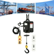 3-in-1 Portable Electric Hoist W/2 Remote Controls For Lifting Towing 1100Lbs