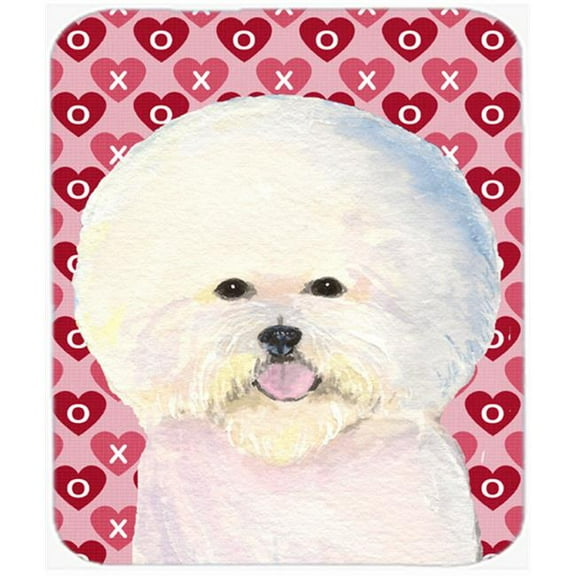Bichon Frise Hearts Love And Valentines Day Mouse Pad, Hot Pad Or Trivet