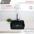 thumbnail image 4 of Stylish Vessel 18 ¾"W x 14 ½"D Black Porcelain Rectangular Bathroom Sink P-223N, 4 of 10