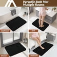 thumbnail image 5 of Bathroom Rugs Mat 20”x32” Absorbent Non-Slip Bath Mat Plush Shaggy Machine Washable Bath Rugs Soft Polyester Bath Mats for Bathroom Floor,Tub and Shower,Black, 5 of 7