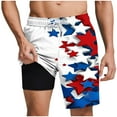 thumbnail image 2 of cllios American Flag Swim Trunks for Men with Compression Liner Board Shorts 4th of July Quick Dry Swimming Shorts Funny Red White and Blue Swim Shorts Swimsuit, 2 of 6